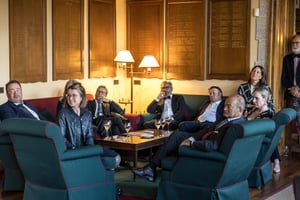 Guests attending The Hickory Masters prizegiving ceremony inside the historic clubhouse.